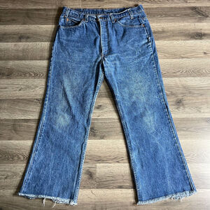 VTG Levis 517 Jeans Fits 34x26 Raw Hem Saddleman Orange Tab‎ 1980s Made in USA